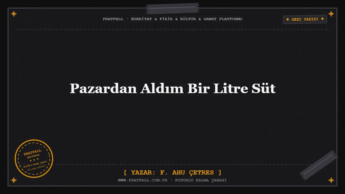 Pazardan Aldım Bir Litre Süt